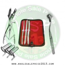  Hegar uterine dilator 3 pieces set, 7-8, 11-12, 13-14, wartenberg pinwheel,mathieu speculum, collin 3pcs